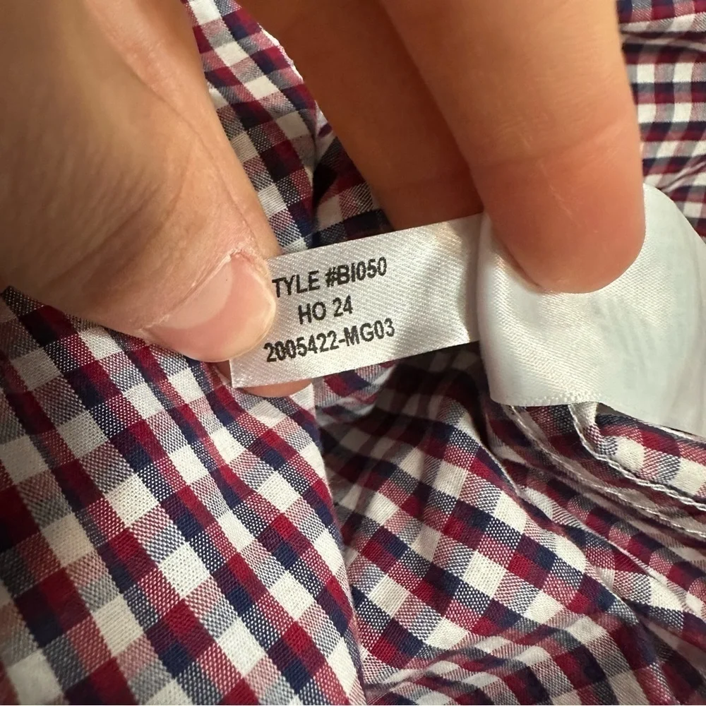 J crew Slim flex casual shirt navy red